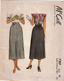 1940s Vintage McCall Sewing Pattern 7307 Classic WWII Misses Day Skirt Size 28 W