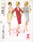 1960s Original Vintage McCalls Pattern 7316 Misses Shift Dress Size 32 Bust