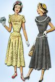 McCall's 7316: 1940s Lovely Misses Street Dress Sz 33 B Vintage Sewing Pattern
