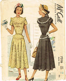McCall's 7316: 1940s Lovely Misses Street Dress Sz 33 B Vintage Sewing Pattern