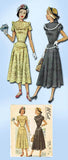 1940s Vintage McCalls Sewing Pattern 7316 Junior Misses Day Dress Size 15 33B