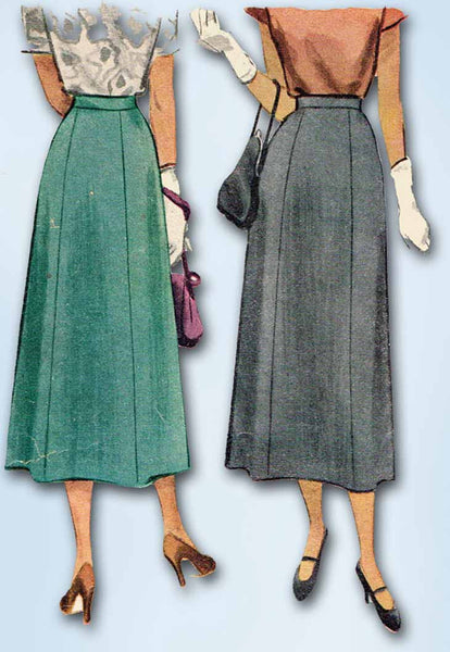1940s Vintage McCall Sewing Pattern 7337 Misses 6 Gore Day Skirt Size 32 Waist
