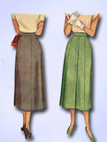 1940s Vintage McCall Sewing Pattern 7360 Classic Misses Day Skirt Size 26 Waist