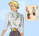 McCall 7365: 1940s Stunning Misses Blouse Size 32 Bust Vintage Sewing Pattern