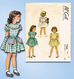 1940s Original Vintage McCall Sewing Pattern 7366 Toddler Girls Dress Size 3 - Vintage4me2