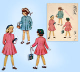 1940s Vintage McCall Sewing Pattern 7390 Toddler Girls Princess Coat Size 4 - Vintage4me2