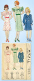 1930s Original Vintage McCall Sewing Pattern 7416 Girls Ruffled Party Dress Sz 8