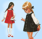 1960s Vintage McCalls Sewing Pattern 7422 Helen Lee Girls Jumper Dress Size 6