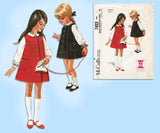 1960s Vintage McCalls Sewing Pattern 7422 Helen Lee Girls Jumper Dress Size 4