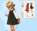 1960s Vintage McCalls Sewing Pattern 7422 Helen Lee Girls Jumper Dress Size 4