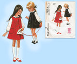1960s Vintage McCalls Sewing Pattern 7422 Helen Lee Girls Jumper Dress Size 6