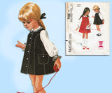 1960s Vintage McCalls Sewing Pattern 7422 Helen Lee Girls Jumper Dress Size 6