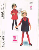 1960s Vintage McCalls Sewing Pattern 7441 Helen Lee Girls Dress and Jumper Sz 6