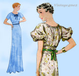 McCall 7466: 1930s Stunning Misses Evening Gown Sz 34 B Vintage Sewing Pattern