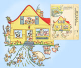 1940s Vintage McCalls Embroidery Transfer 748 Uncut Disneyland Baby Crib Quilt