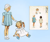 1940s Original Vintage McCall Sewing Pattern 7490 Baby Girls Pleated Dress Sz 2 - Vintage4me2