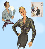 McCall's 7493: 1940s Lovely Misses Kimono Blouse Sz 30 B Vintage Sewing Patternrn