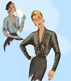 McCall's 7493: 1940s Lovely Misses Kimono Blouse Sz 30 B Vintage Sewing Patternrn