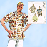 McCall's 7499: 1940s Classic Men's Sports Shirt Sz MED Vintage Sewing Pattern