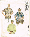 McCall's 7499: 1940s Classic Men's Sports Shirt Sz MED Vintage Sewing Pattern