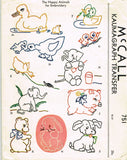 1940s Vintage McCalls Embroidery Transfer 751 Uncut 25 Baby Farm Animal Motifs