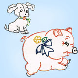 1940s Vintage McCalls Embroidery Transfer 751 Uncut 25 Baby Farm Animal Motifs