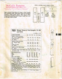 1960s McCalls Sewing Pattern 7521 Designer Pauline Trigere Cocktail Dress Sz 32B