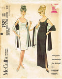 1960s McCalls Sewing Pattern 7521 Designer Pauline Trigere Cocktail Dress Sz 32B