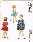 1940s Vintage Toddler Girls 3 Pc Suit 1948 McCall VTG Sewing Pattern 7521 Size 2