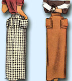 1940s Vintage McCall Sewing Pattern 7544 Misses Slender Skirt Cool Pockets 23 W