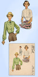 1940s Vintage McCall Sewing Pattern 7551 Misses Blouse w U Shaped Yoke Size 30 B