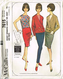 1960s Original Vintage McCalls Pattern 7615 Uncut Misses Suit Ensemble Sz 34 36B