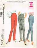1960s Vintage McCall's Sewing Pattern 7696 Uncut Misses High Waist Pants Sz 28 W