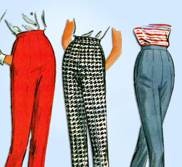 1960s Vintage McCall's Sewing Pattern 7696 Uncut High Waist Pants