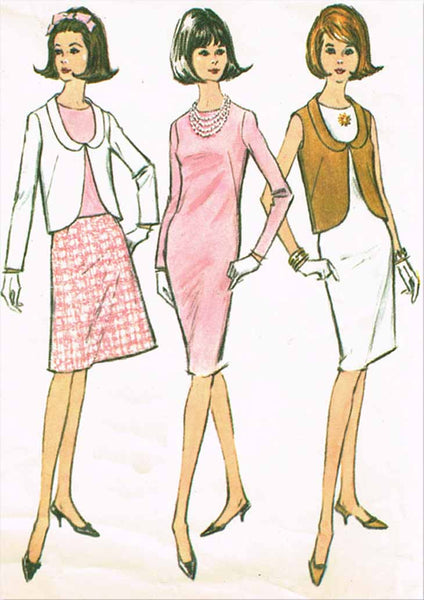 1960s Vintage McCalls Sewing Pattern 7704 Misses Dress and Jacket Size 10 31B