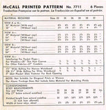 1940s Vintage McCalls Sewing Pattern 7711 Misses Bias Cut Day Skirt Sz 24 Waist