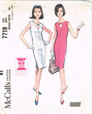1960s Vintage McCall's Sewing Pattern 7719 Stunning Mod Keyhole Dress Sz 34 Bust - Vintage4me2