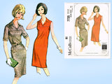 1960s Vintage McCalls Sewing Pattern 7725 Uncut Misses Belted Sheath Dress 32 34