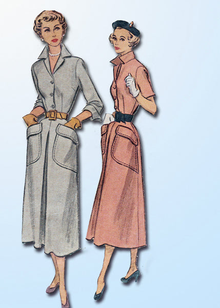 1940 dresses for women 1940s Vintage Day Dress Pattern McCall Sewing Pattern 7758 Sz 32 B –  Vintage4me2