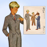 1940s Vintage McCall Sewing Pattern 7801 Uncut Toddler Boys Dress Suit Size 4