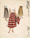 1940s Vintage McCall Sewing Pattern 7834 Misses Skirt with Side Panel Size 26 W