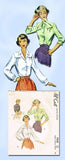 1940s Vintage McCalls Sewing Pattern 7838 Misses Blouse w Tie Collar 32 Bust - Vintage4me2