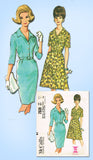 1960s Vintage McCalls Sewing Pattern 7839 Uncut Misses Shirtwaist Dress Size 35B