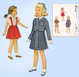 1940s Vintage McCall Sewing Pattern 7840 Uncut Toddler Girls Suit & Blouse Size 4