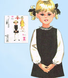 1960s Vintage McCall's Sewing Pattern 7860 Toddler Girls A Line Dress Size 3 - Vintage4me2