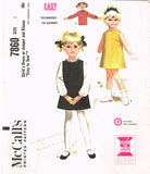 1960s Vintage McCall's Sewing Pattern 7860 Toddler Girls A Line Dress Size 3 - Vintage4me2