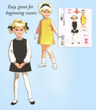 1960s Vintage McCall's Sewing Pattern 7860 Toddler Girls A Line Dress Size 3 - Vintage4me2