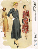 1940s Original Vintage McCall Sewing Pattern 7864 Misses Street Dress Size 30 B -Vintage4me2