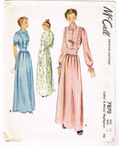 1940s Vintage McCall Sewing Pattern 7870 FF Misses Modest Nightgown Size 16 34 B