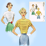 McCall Pattern 7902: 1940s Misses Tucked Blouse Sz 32 B Vintage Sewing Pattern - Vintage4me2 